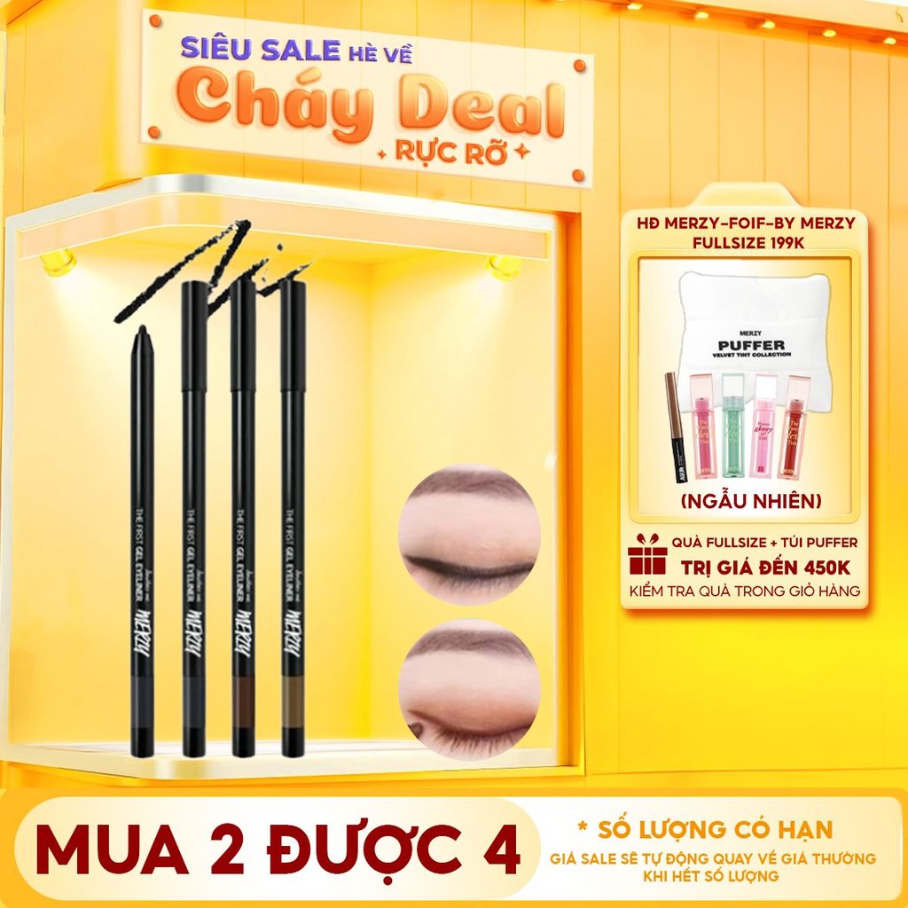 [Màu 1-14] Chì Kẻ Mắt Merzy Dạng Gel Lâu Trôi The First Gel Eyeliner 0.5g