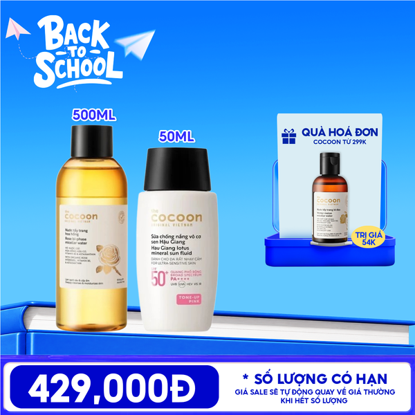  Sữa Chống Nắng Cocoon Vô Cơ Sen Hậu Giang Hau Giang Lotus Mineral Sun Fluid SPF 50+ PA++++ 