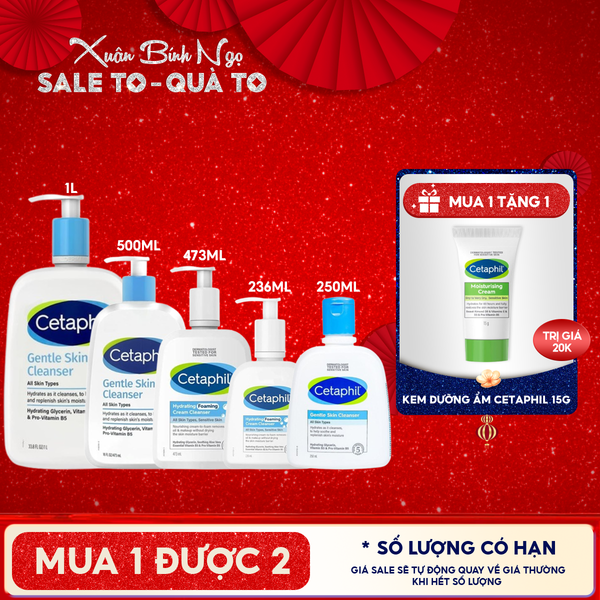  Sữa Rửa Mặt Cetaphil Lành Tính, Dịu Nhẹ Không Xà Phòng Gentle Skin Cleanser 