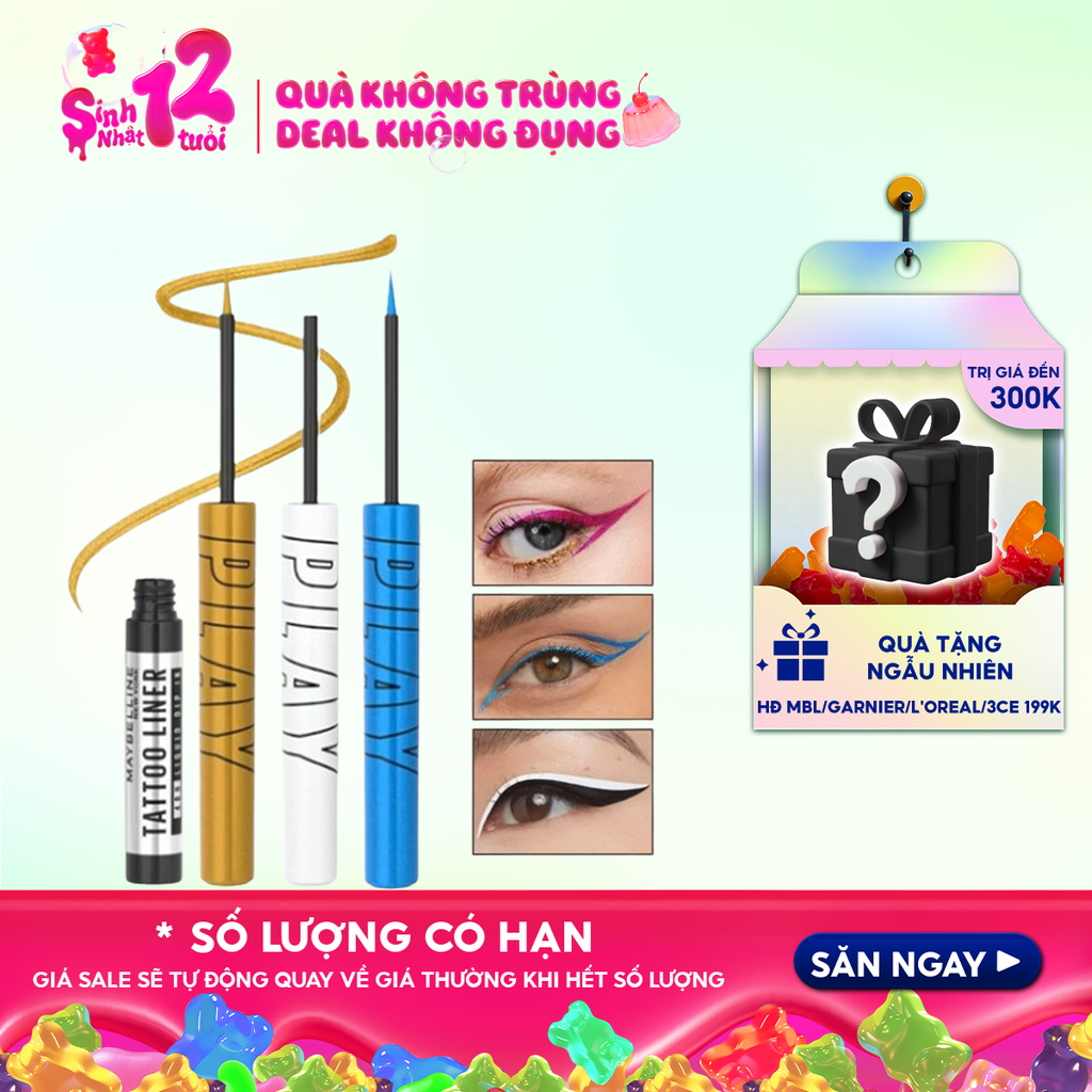 Kẻ Mắt Nước Maybelline 6 Màu Bền Màu Lâu Trôi Tattoo Liner Play 2.1ml