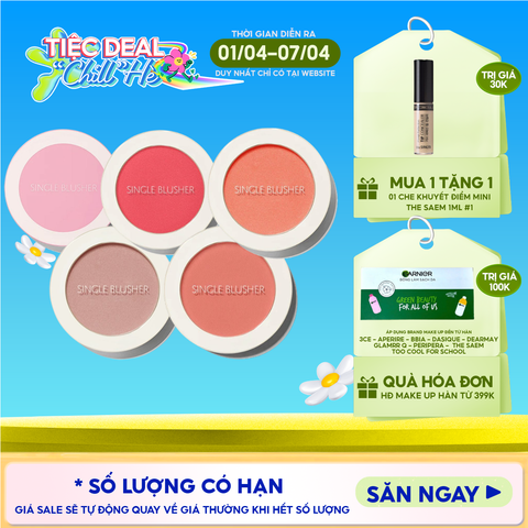 Phấn Má Hồng The Saem Hàn Quốc Xinh Xắn Saemmul Single Blusher 5g