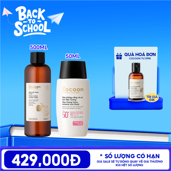  Sữa Chống Nắng Cocoon Vô Cơ Sen Hậu Giang Hau Giang Lotus Mineral Sun Fluid SPF 50+ PA++++ 