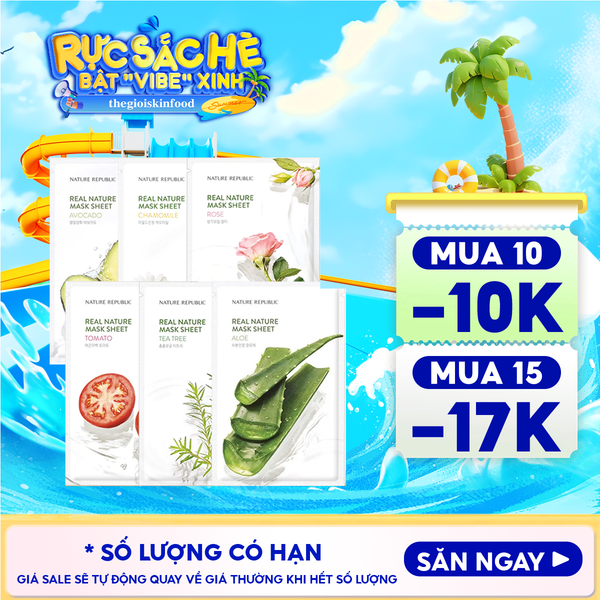  Mặt Nạ Dưỡng Ẩm Nature Republic Chiết Xuất Từ Thiên Nhiên Real Nature Mask Sheet 23ml 