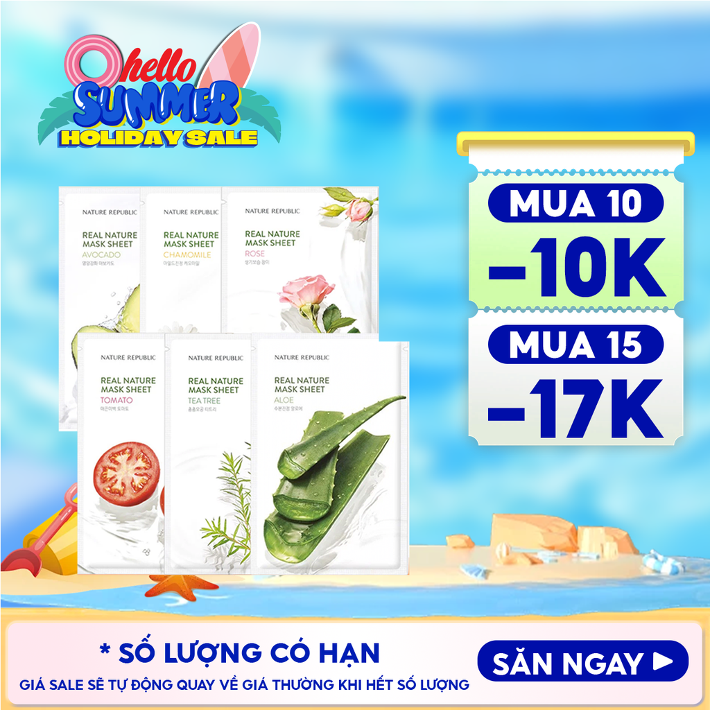 Mặt Nạ Dưỡng Ẩm Nature Republic Chiết Xuất Từ Thiên Nhiên Real Nature Mask Sheet 23ml