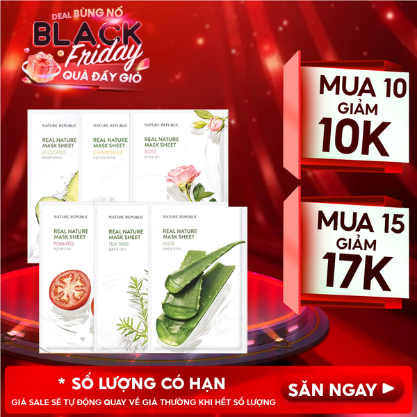  Mặt Nạ Dưỡng Ẩm Nature Republic Chiết Xuất Từ Thiên Nhiên Real Nature Mask Sheet 23ml 