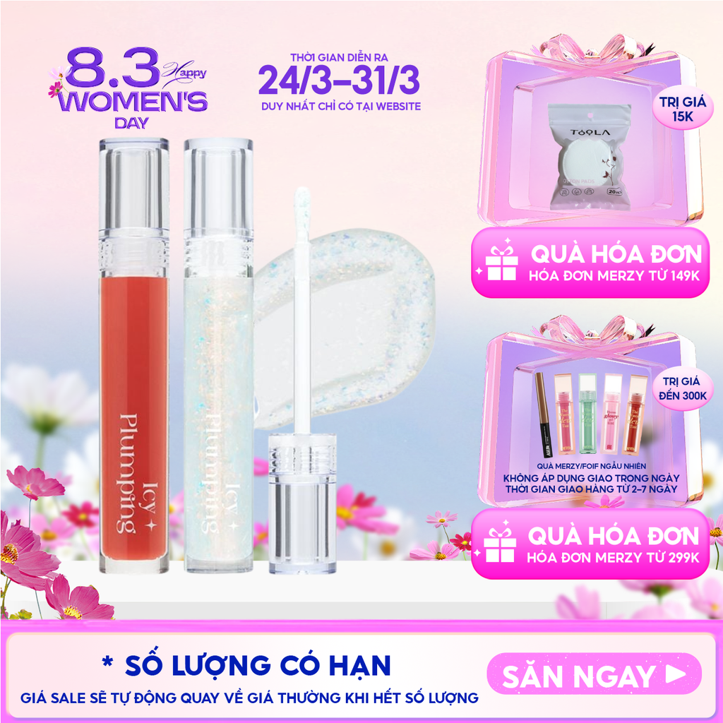 Son Bóng Cho Môi Căng Mọng Merzy Icy Plumping Lip Gloss 4.5g