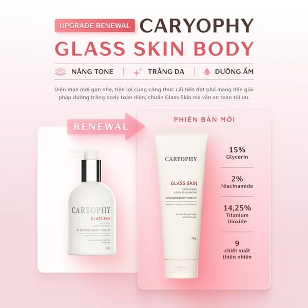  Kem Dưỡng Thể Caryophy Glass Skin In Shower Body Tone-up Cream 260g 