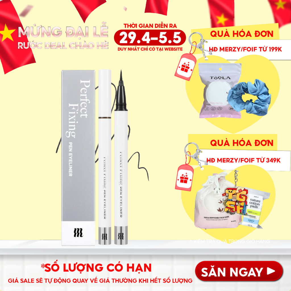 Bút Kẻ Mắt Nước Merzy Chống Trôi The First Pen Eyeliner 0.5g