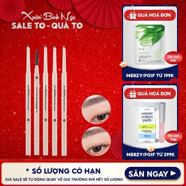  Chì Kẻ Mày Ngang Merzy Siêu Mảnh, Sắc Nét, Thuần Chay Lâu Trôi The Skinny Embo Brow Pencil 0.07g 