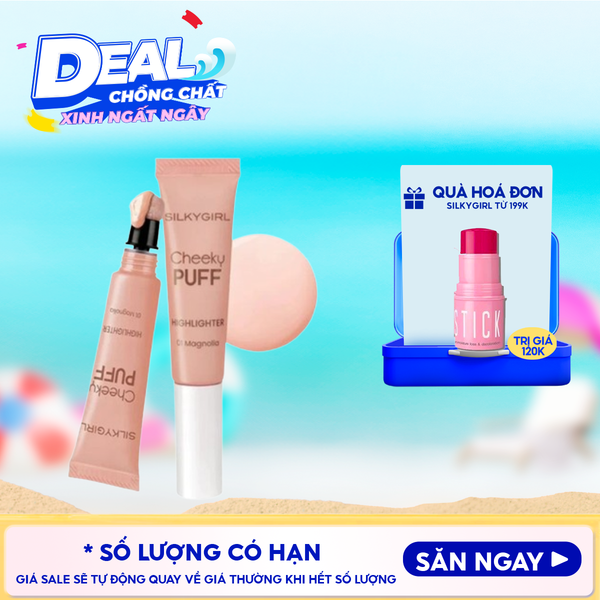  Bắt Sáng Dạng Kem Silkygirl Cheeky Puff Highlighter #01 Magnolia 6ml 