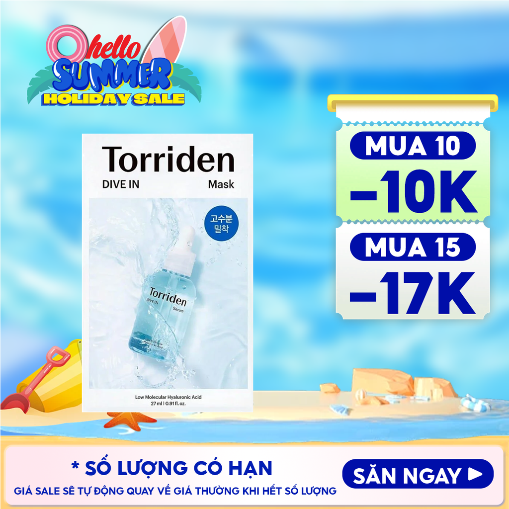 Mặt Nạ Torriden Dưỡng Ẩm, Làm Dịu Da Dive-In Low Molecular Hyaluronic Acid Mask Pack 27ml