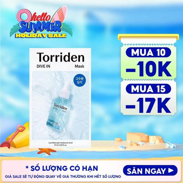  Mặt Nạ Torriden Dưỡng Ẩm, Làm Dịu Da Dive-In Low Molecular Hyaluronic Acid Mask Pack 27ml 