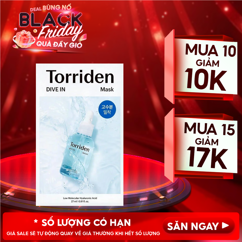 Mặt Nạ Torriden Dưỡng Ẩm, Làm Dịu Da Dive-In Low Molecular Hyaluronic Acid Mask Pack 27ml