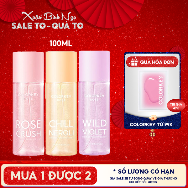  Xịt Thơm Toàn Thân Colorkey Rosé Shimmer Fragrance Mist 100ml 