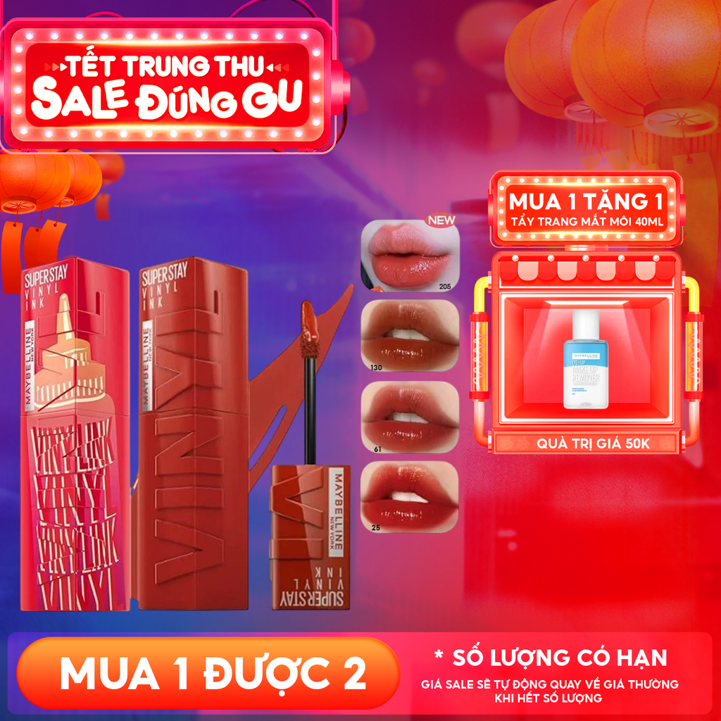 (BST SON "SỐT") Son Kem Bóng Maybelline Bền Màu, Nhẹ Môi New York Superstay Vinyl Ink 4.2ml