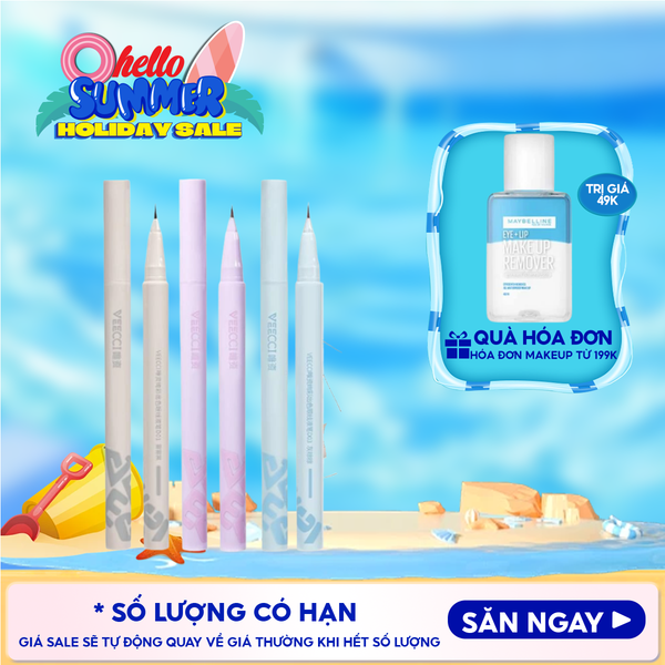  Bút Kẻ Mắt VEECCI Lâu Trôi, Không Thấm Nước Vivid Color Eyeliner Pen 0.6ml 