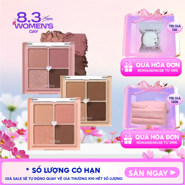  [NEW] Bảng Phấn Mắt 4 Ô Màu Romand Siêu Xinh Better Than Eyes 6.5g 