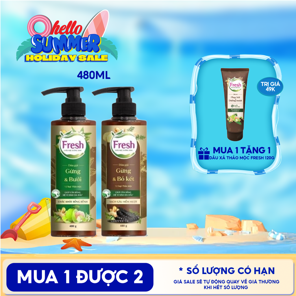 Dầu Gội Fresh Thảo Mộc Dưỡng Sinh 480g