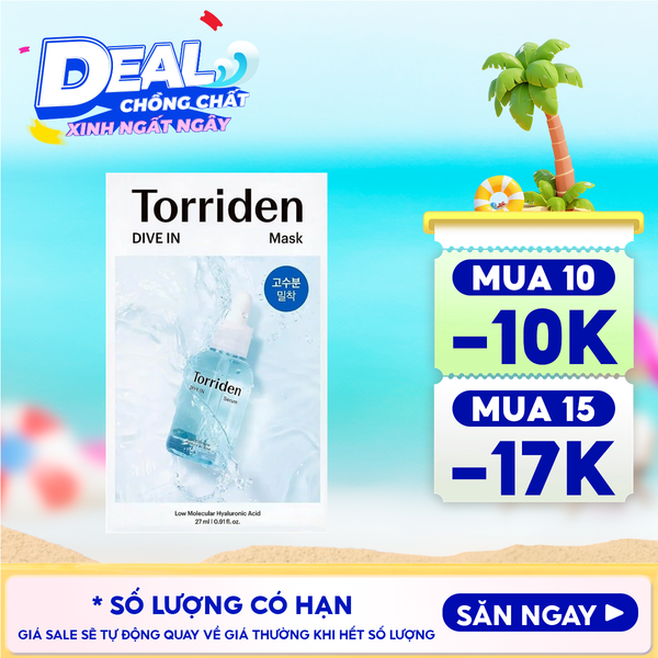  Mặt Nạ Torriden Dưỡng Ẩm, Làm Dịu Da Dive-In Low Molecular Hyaluronic Acid Mask Pack 27ml 
