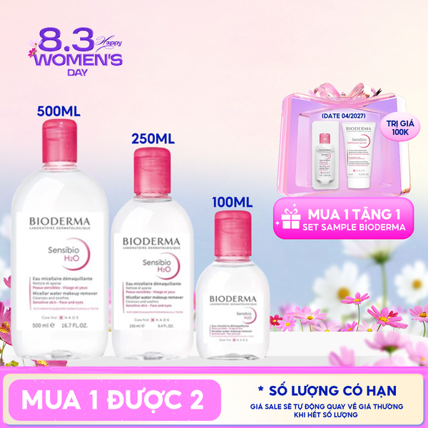  Nước Tẩy Trang Bioderma Dành Cho Da Nhạy Cảm Công Nghệ Micellar Sensibio H2O 