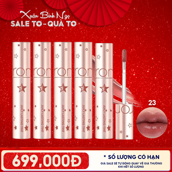  [PACK TIẾT KIỆM 62%] 5 Son Tint Lì Romand Juicy Lasting Tint Starry Edition 5.5g 23 Nucadamia 