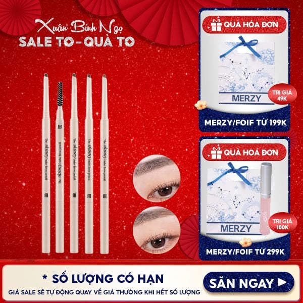  Chì Kẻ Mày Ngang Merzy Siêu Mảnh, Sắc Nét, Thuần Chay Lâu Trôi The Skinny Embo Brow Pencil 0.07g 
