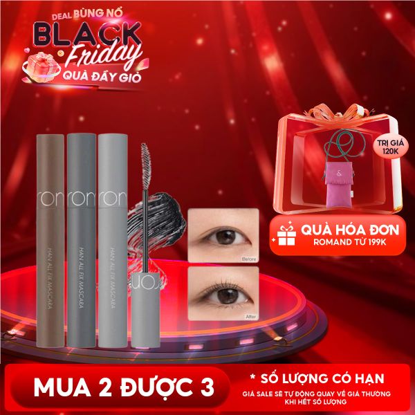  Mascara Chuốt Mi Romand Siêu Dài Và Cong Mi Tự Nhiên, Chống Trôi Hiệu Quả Han All Fix Mascara - Han All Line 7g 