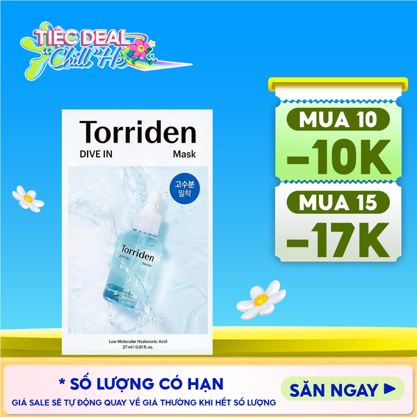  Mặt Nạ Torriden Dưỡng Ẩm, Làm Dịu Da Dive-In Low Molecular Hyaluronic Acid Mask Pack 27ml 
