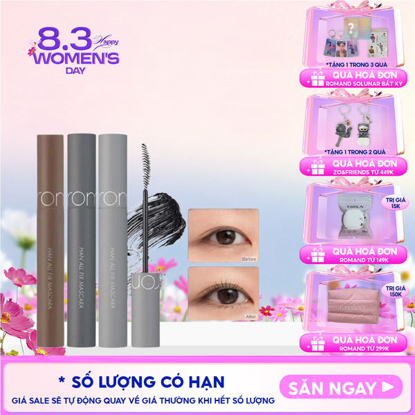  Mascara Chuốt Mi Romand Siêu Dài Và Cong Mi Tự Nhiên, Chống Trôi Hiệu Quả Han All Fix Mascara - Han All Line 7g 