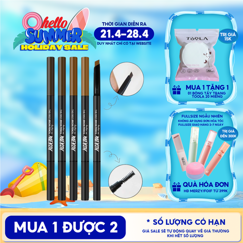 Chì Kẻ Mày Ngang Merzy Sắc Nét, Lâu Trôi The First Brow Pencil 0.3g