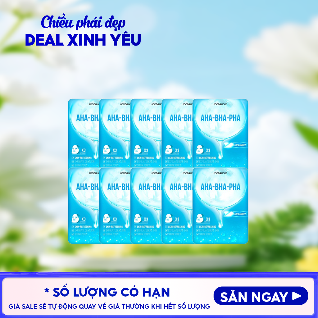 Combo 10 Miếng Mặt Nạ Foodaholic Dưỡng Ẩm, Hỗ Trợ Dưỡng Trắng, Cải Thiện Nếp Nhăn, Phục Hồi Da Sâu Ample Mask 23ml