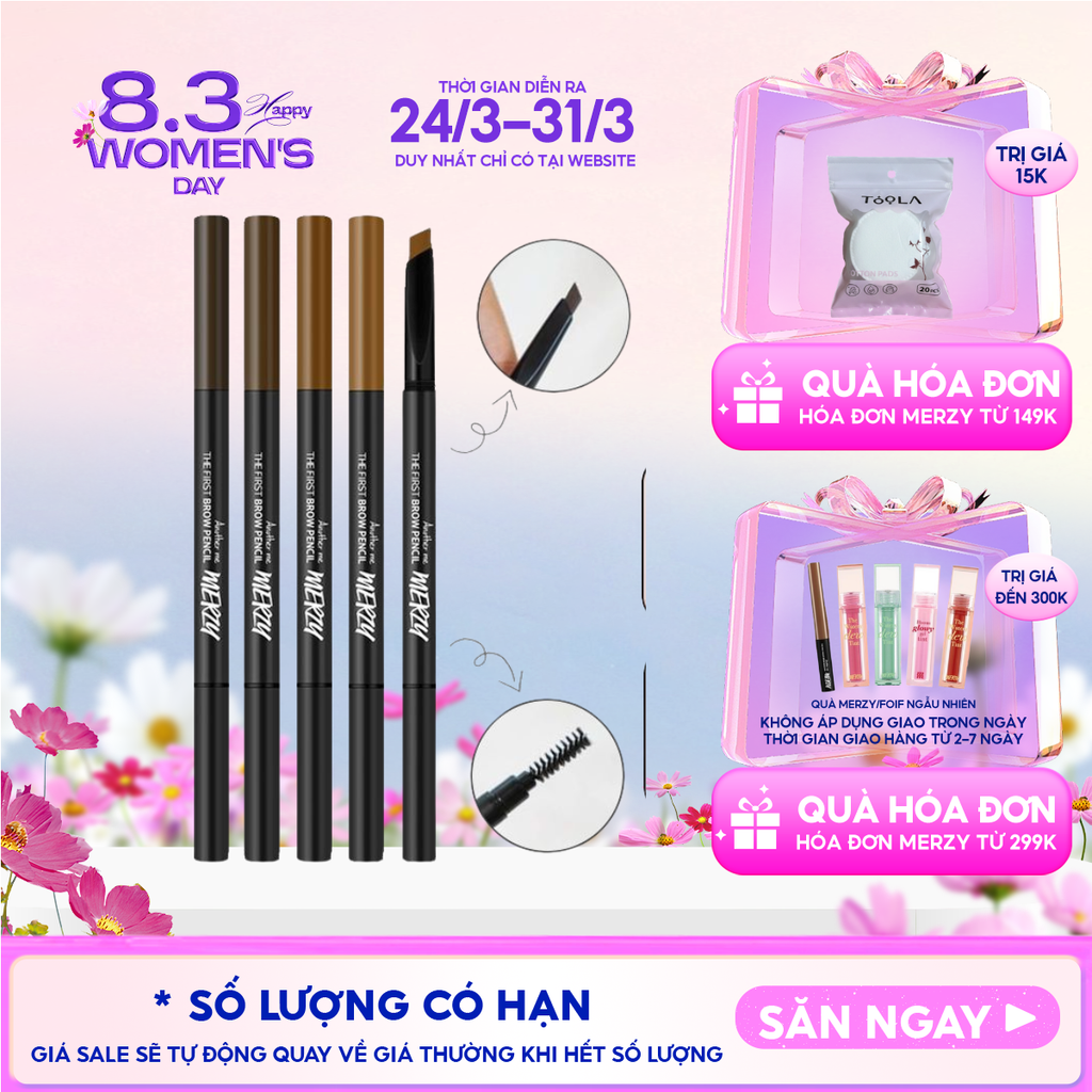 Chì Kẻ Mày Ngang Merzy Sắc Nét, Lâu Trôi The First Brow Pencil 0.3g
