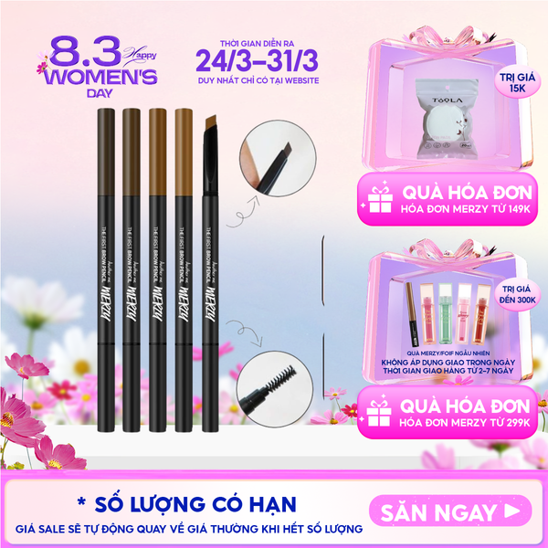  Chì Kẻ Mày Ngang Merzy Sắc Nét, Lâu Trôi The First Brow Pencil 0.3g 