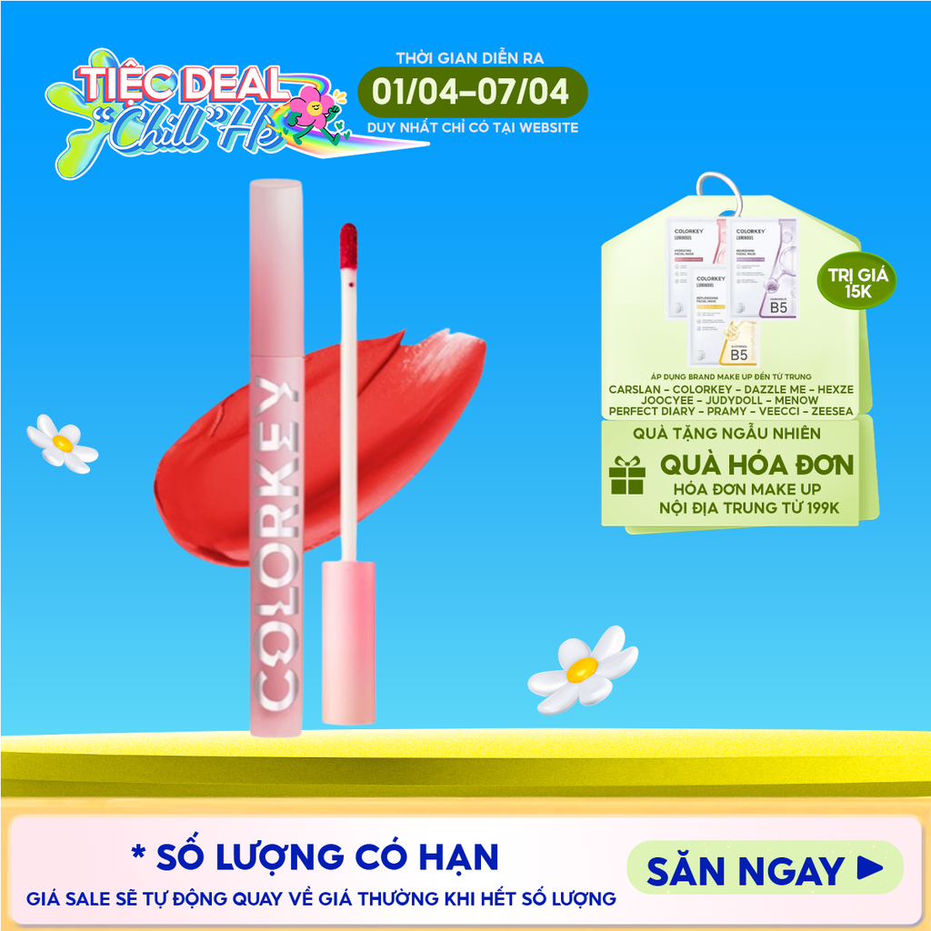 Son Kem Lì Colorkey Mịn Mượt Lâu Trôi Airy Velvet Lip Lacquer