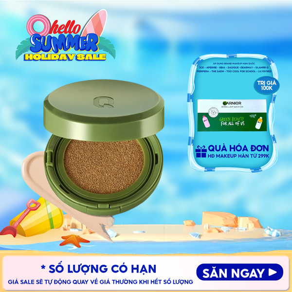  Phấn Nước GLAMRR Q Dưỡng Ẩm Cho Lớp Nền Căng Bóng, Bền Màu, Thuần Chay Vegan Super Glow Cushion SPF50+/PA++++ 15g 