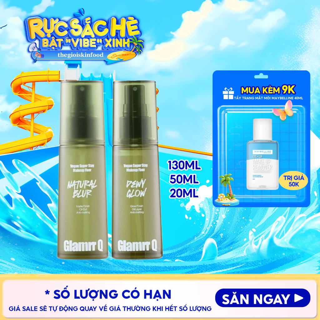 Xịt Khóa Nền Glamrr Q Cố Định Trang Điểm Thuần Chay Cho Da Nhạy Cảm Vegan Super Makeup Fixer