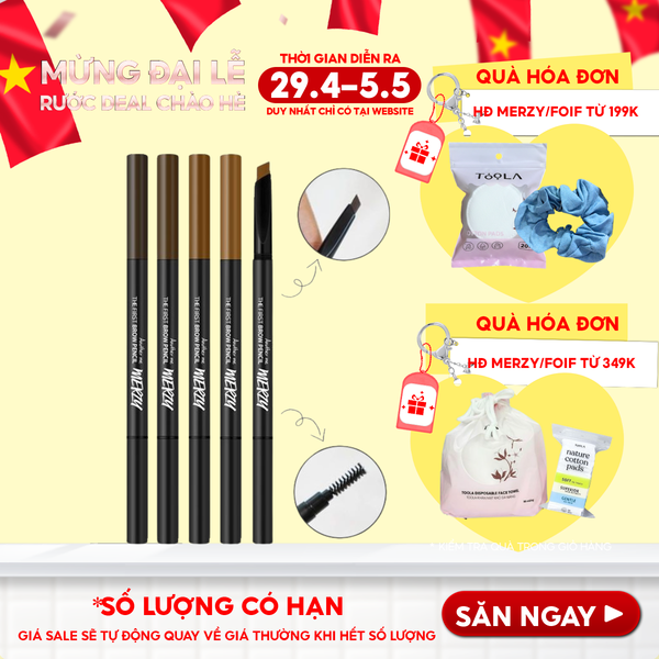  Chì Kẻ Mày Ngang Merzy Sắc Nét, Lâu Trôi The First Brow Pencil 0.3g 