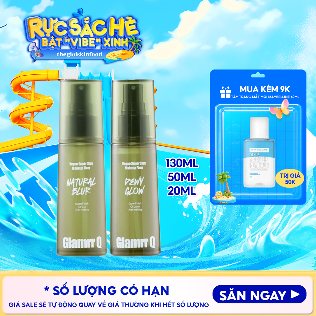 Xịt Khóa Nền Glamrr Q Cố Định Trang Điểm Thuần Chay Cho Da Nhạy Cảm Vegan Super Makeup Fixer