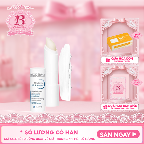  Son Dưỡng Bioderma Làm Dịu Môi Khô, Nứt Nẻ Atoderm Stick Levres 4g 