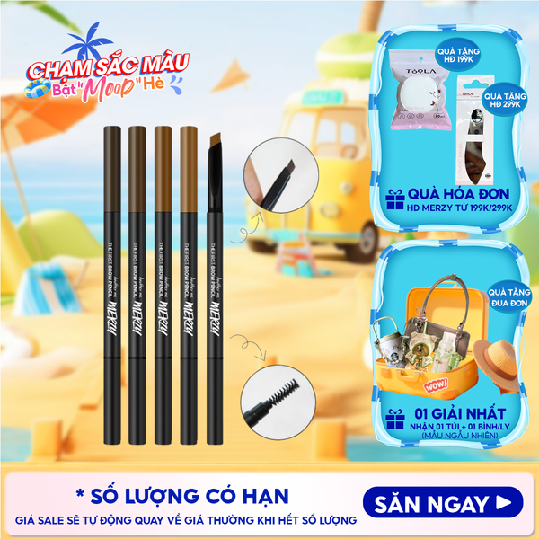  Chì Kẻ Mày Ngang Merzy Sắc Nét, Lâu Trôi The First Brow Pencil 0.3g 