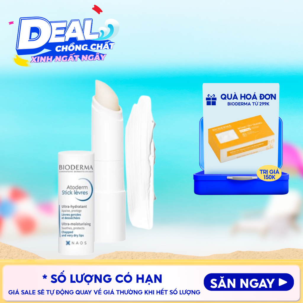 Son Dưỡng Bioderma Làm Dịu Môi Khô, Nứt Nẻ Atoderm Stick Levres 4g