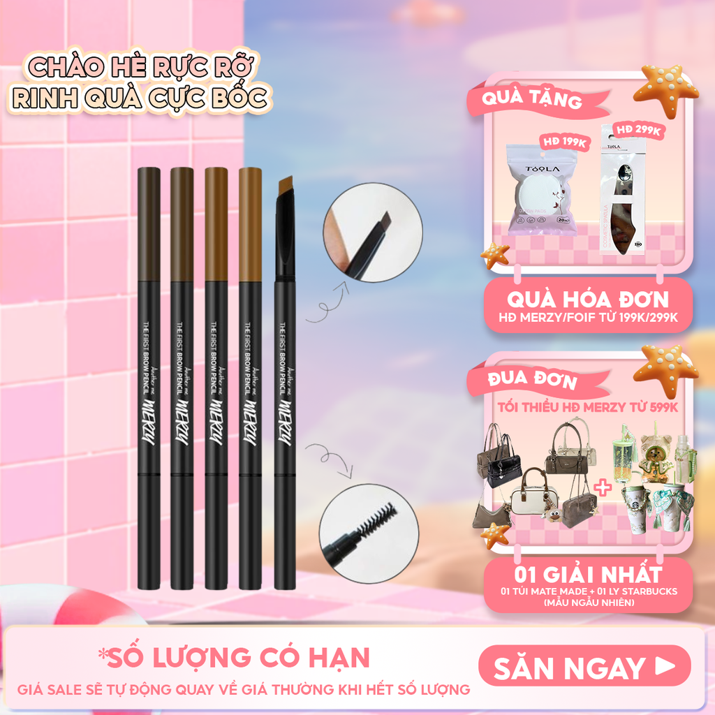 Chì Kẻ Mày Ngang Merzy Sắc Nét, Lâu Trôi The First Brow Pencil 0.3g