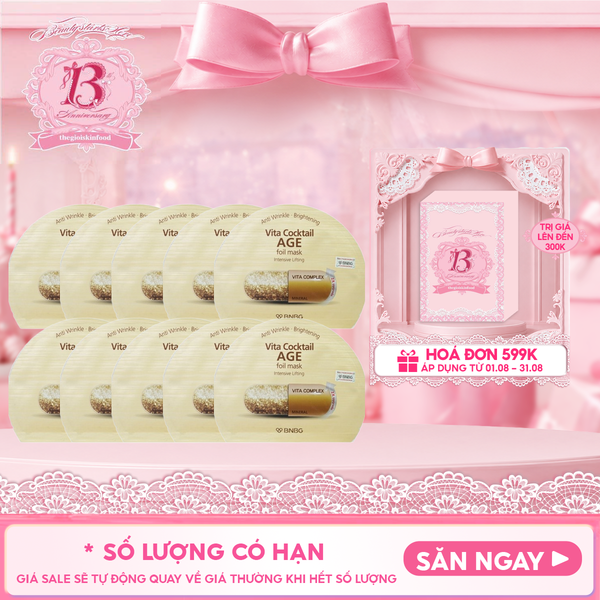  Combo 10 Miếng Mặt Nạ Lá Nguyên Khối BNBG Hỗ Trợ Dưỡng Trắng, Cấp Ẩm Vita Cocktail Foil Mask 30ml 