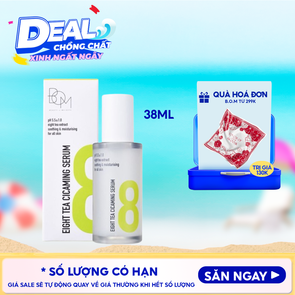 Serum B.O.M Tinh Chất Cấp Ẩm, Hỗ Trợ Phục Hồi Da Chuyên Sâu Chiết Xuất Rau Má Và Trà Eight Tea Cicaming Serum 38ml