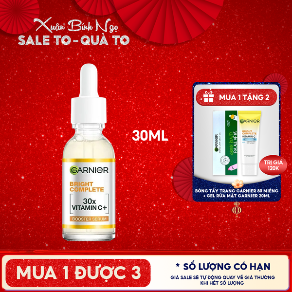  Serum Garnier Tinh Chất Hỗ Trợ Sáng Da, Mờ Thâm Light Complete Vitamin C 30X Booster Serum 