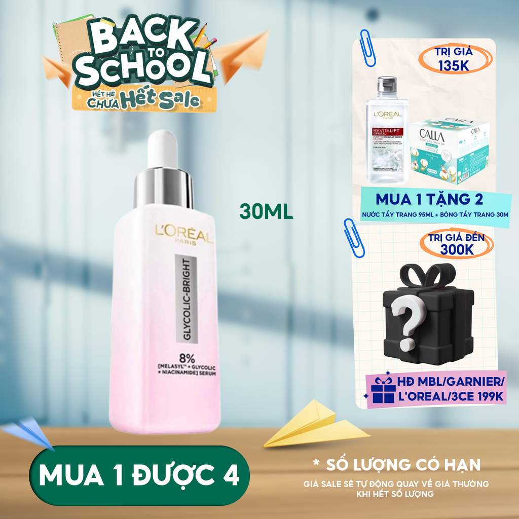 Serum L'oreal Tinh Chất Mờ Thâm Nám Glycolic-Bright Instant Glowing Serum