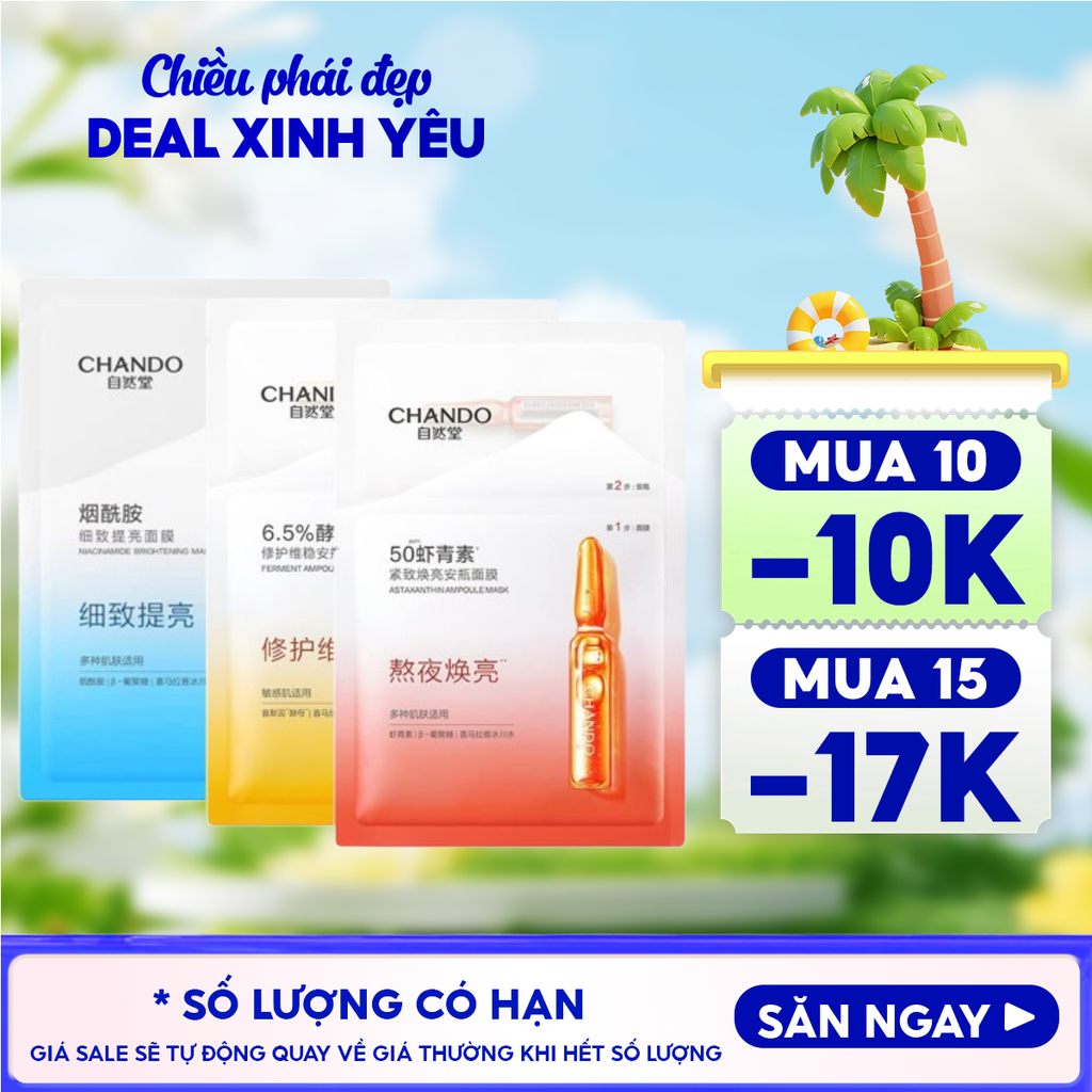 Mặt Nạ Cấp Ẩm, Hỗ Trợ Phục Hồi Da, Làm Trắng Da Chando Himalaya Brightening Mask 26g