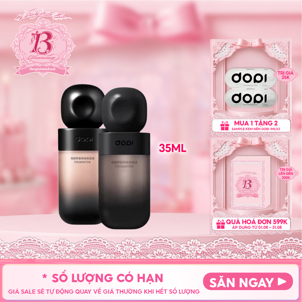 Kem Nền Dopi Che Phủ Cao, Lâu Trôi, Mỏng Nhẹ Tự Nhiên Radiant Skin-Nourishing Long-Wear Foundation 35ml