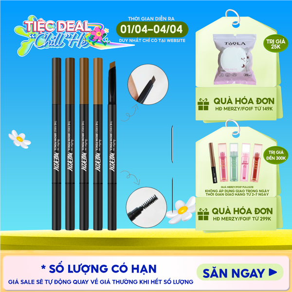  Chì Kẻ Mày Ngang Merzy Sắc Nét, Lâu Trôi The First Brow Pencil 0.3g 