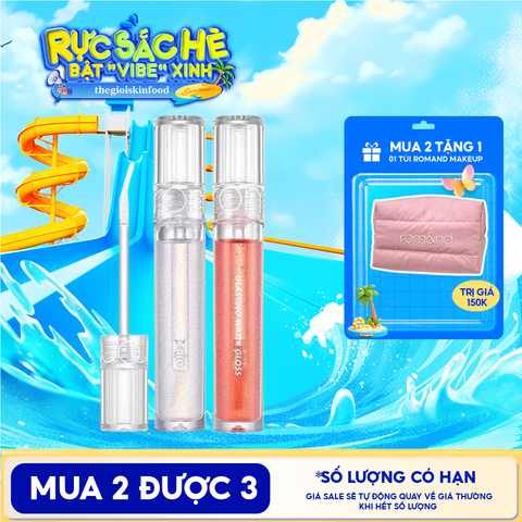 Son Tint Bóng Romand Hàn Quốc Lâu Trôi, Căng Mọng Đôi Môi Glasting Water Gloss 4.3g